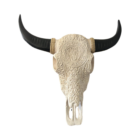 Tribal Pattern Cow Skull (resin)