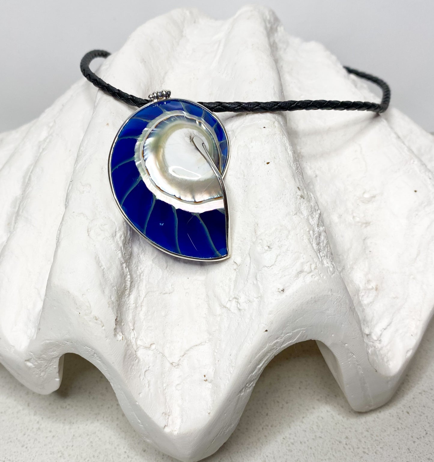 Nautilus Shell Necklace - Blue